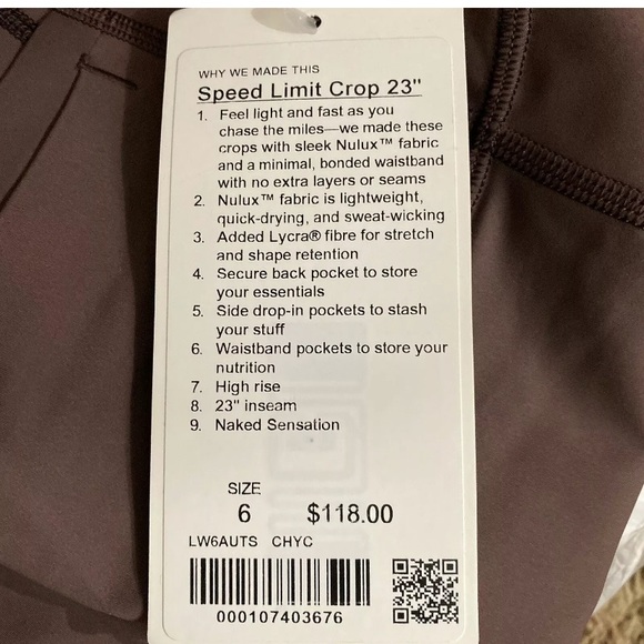 Lululemon • Speed Limit Crop - Picture 8 of 8